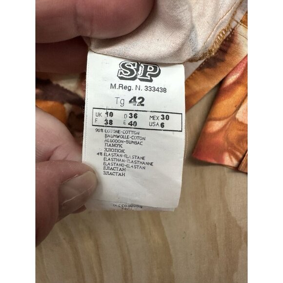 Oltre Women’s Fall Blazer Made In Italy US 6 Cotton Thanksgiving Oranges Pumpkin - Picture 2 of 6